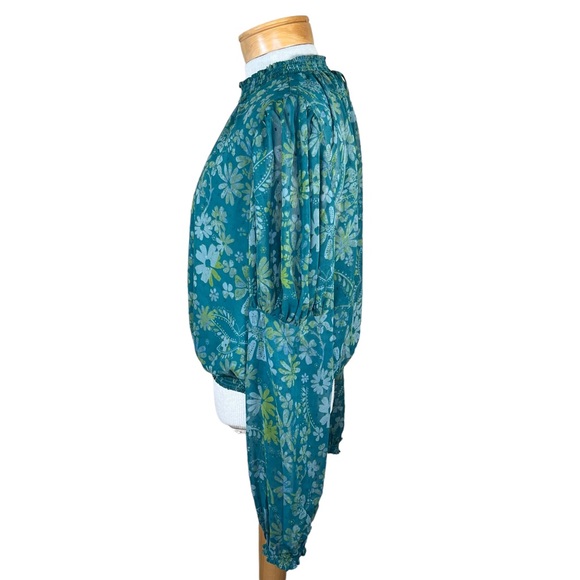 Free People “Sea Combo” Swiss Dot Sheer Blouse Balloon Sleeves Oversized… - Picture 9 of 16